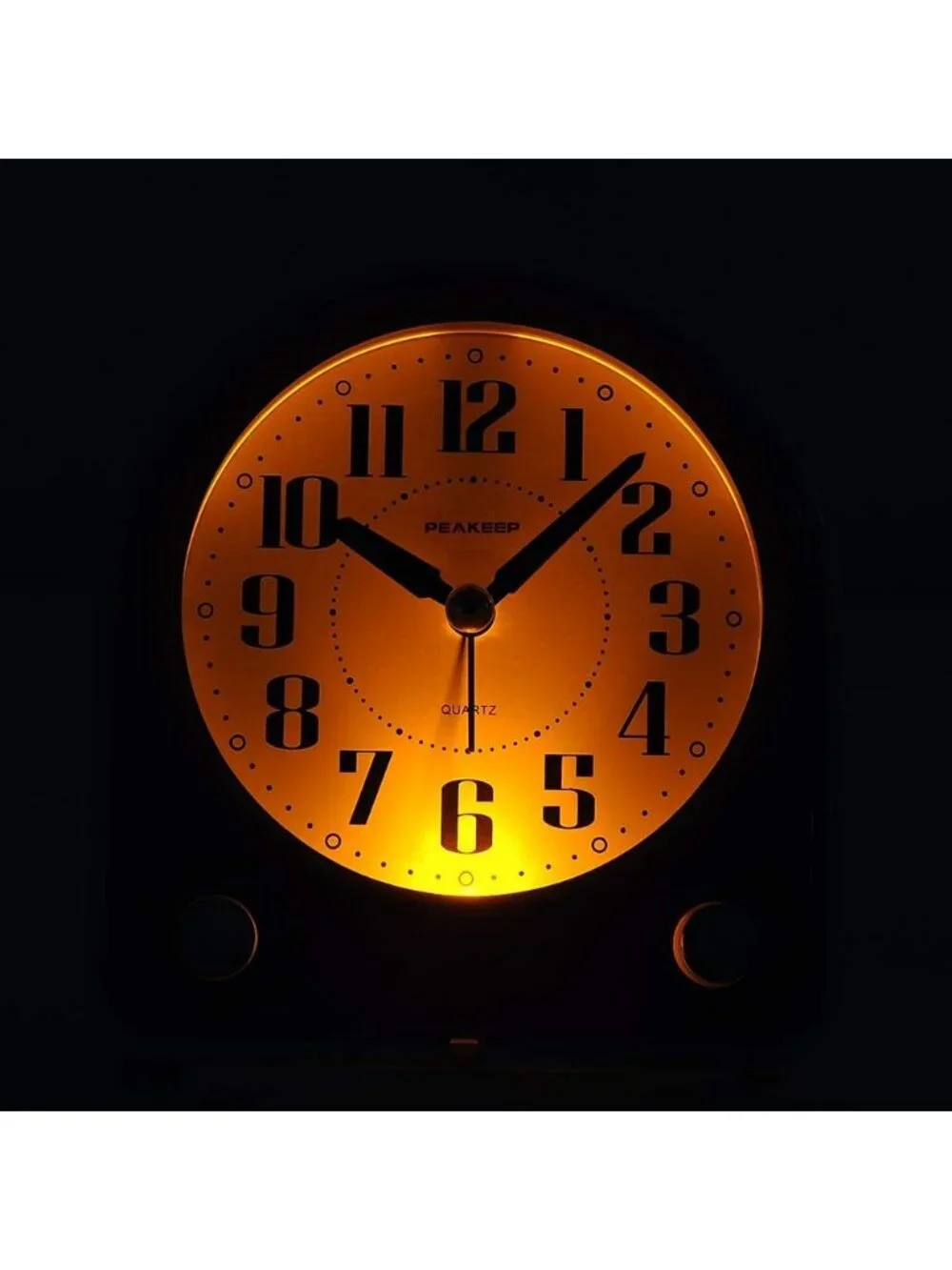 Home Green Analog Battery Operated Alarm Non-Ticking Silent Semicircular Clock